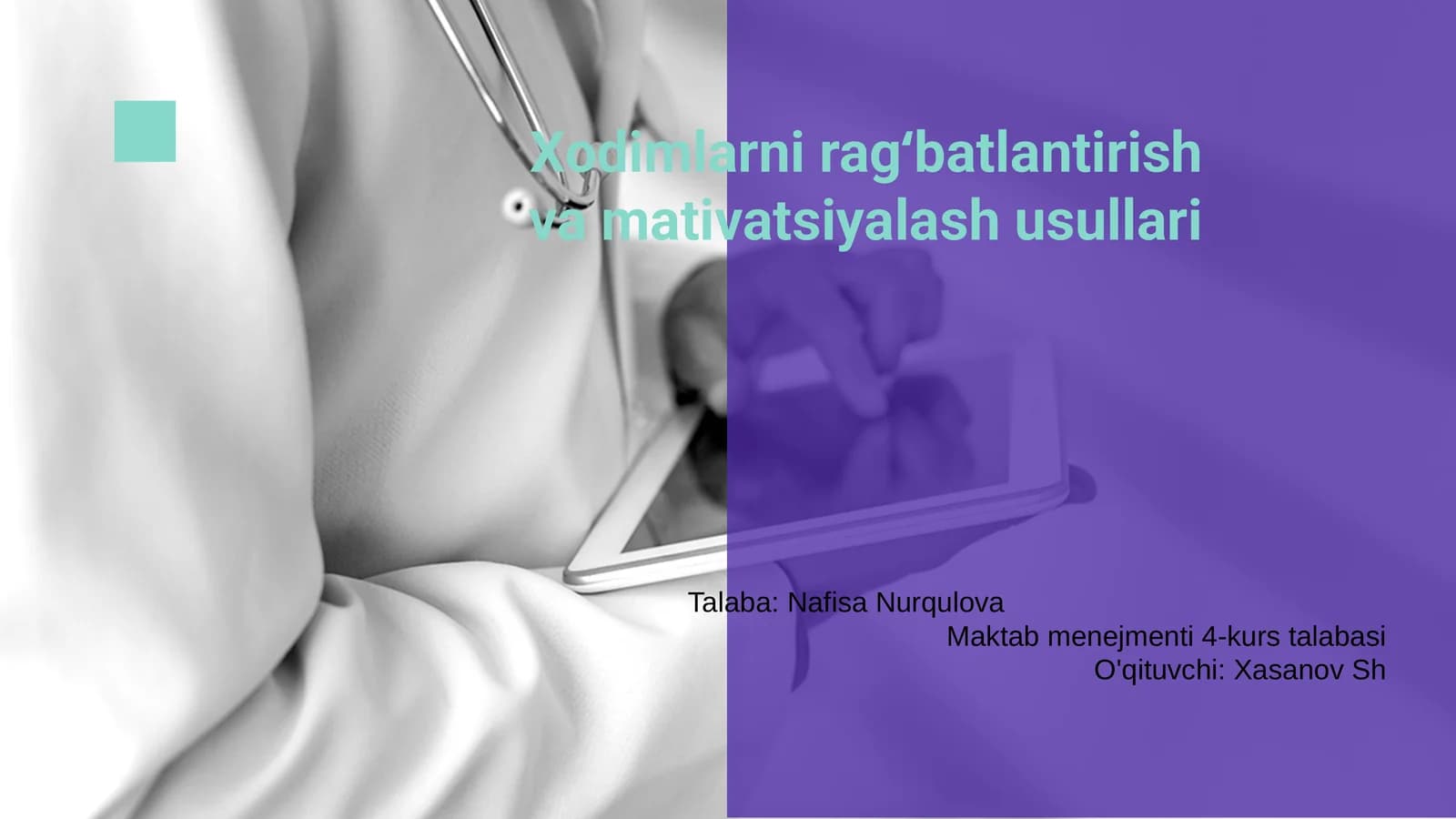 Xodimlarni ragʻbatlantirish va mativatsiyalash usullari