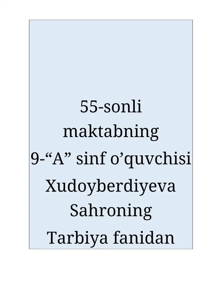 BOYLIKDAN FOYDALANISH MEZONLARI