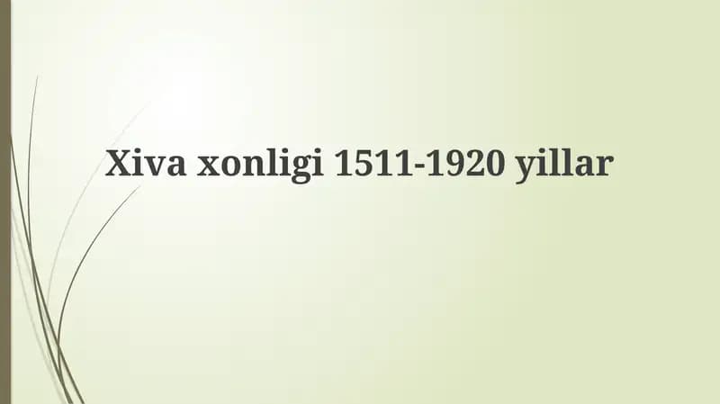 Xivaxonligi1511-1920yillar
