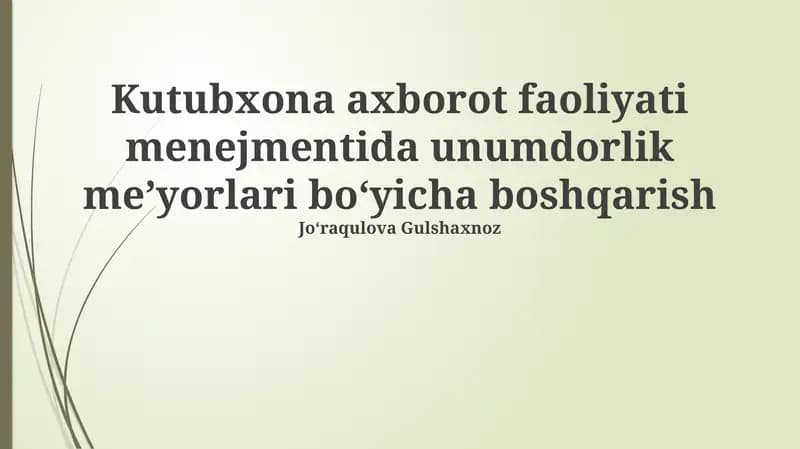 Mahsuldorlik standartlari: Ta'rif va ahamiyat