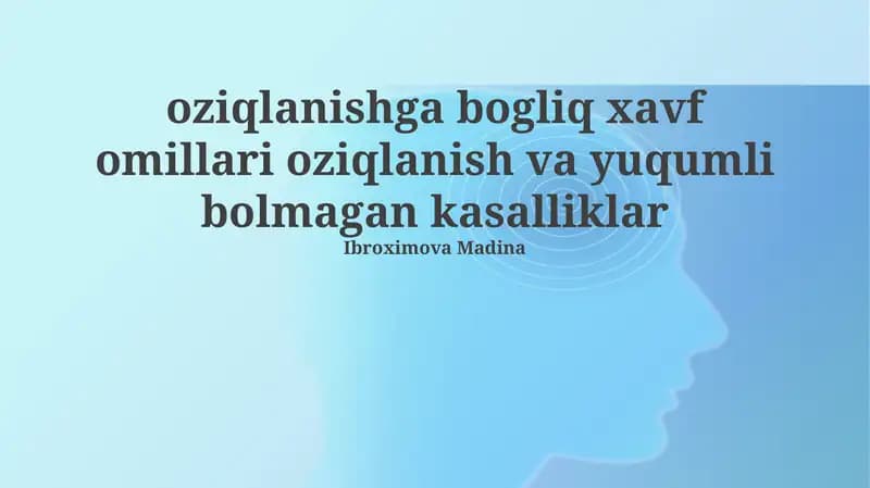 Qandli diabet va ovqatlanish