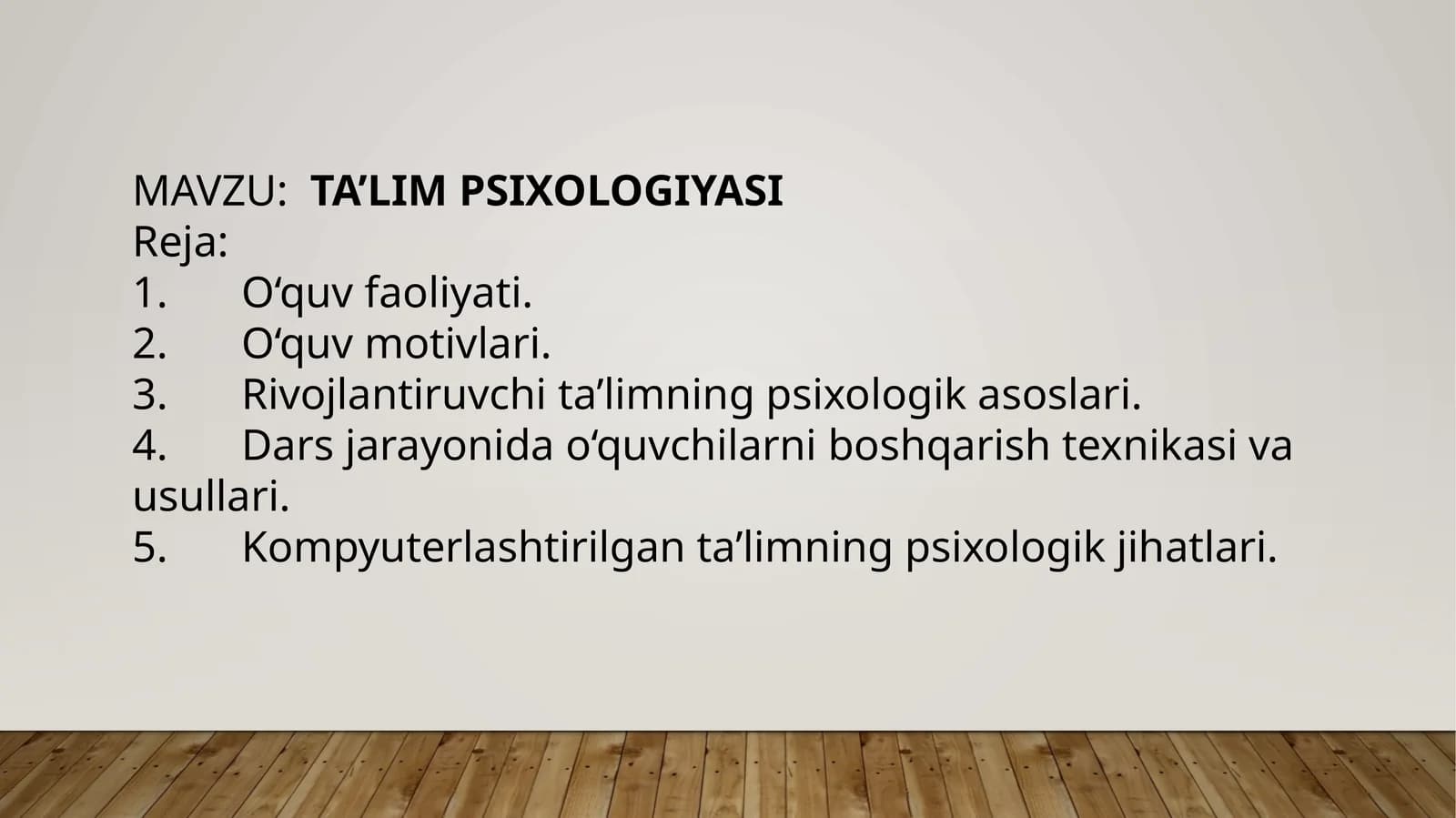 TA’LIM PSIXOLOGIYASI