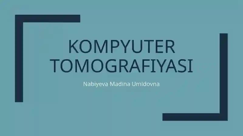 Kompyuter tomografiyasi