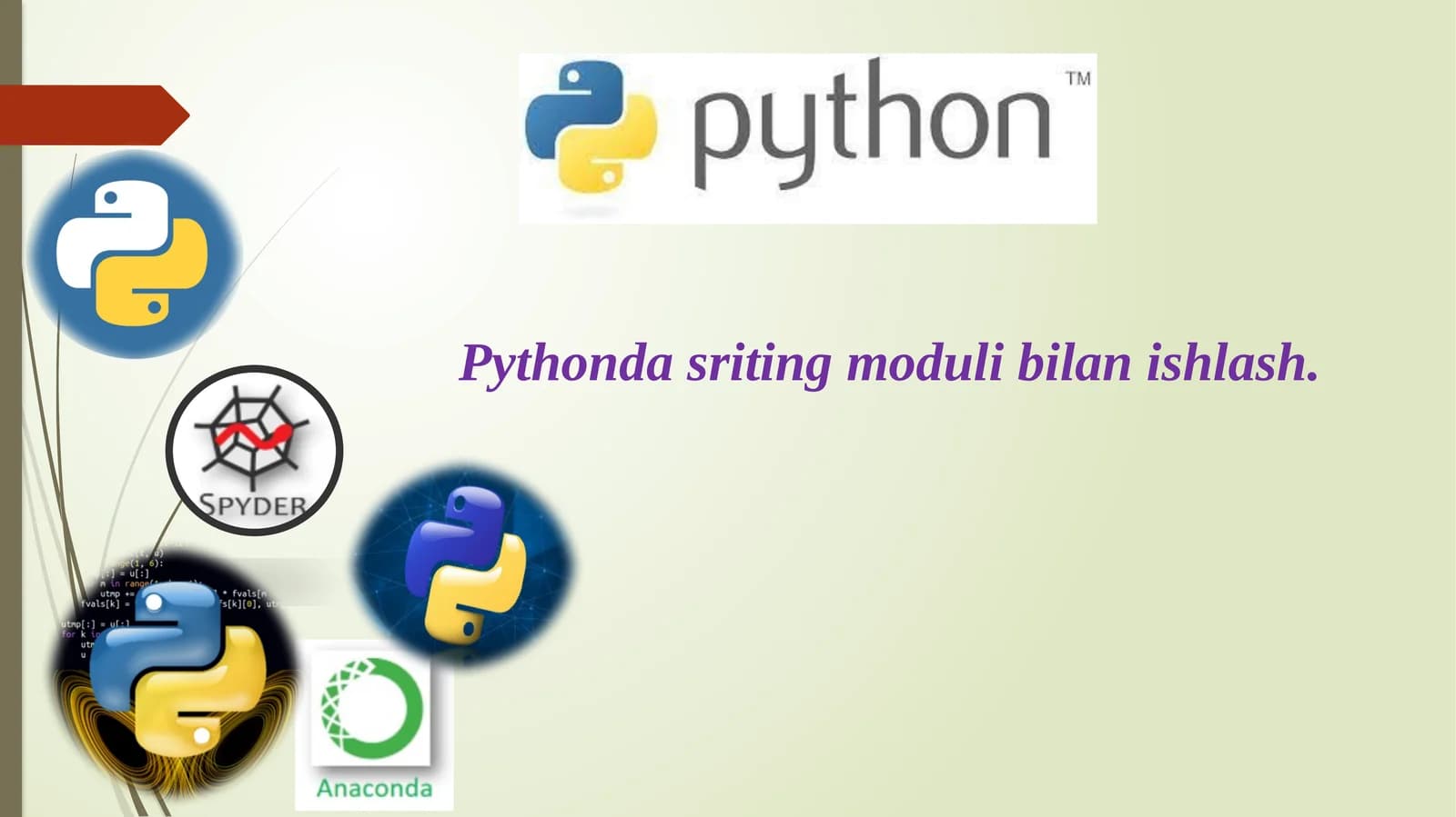Pythonda sriting moduli bilan ishlash