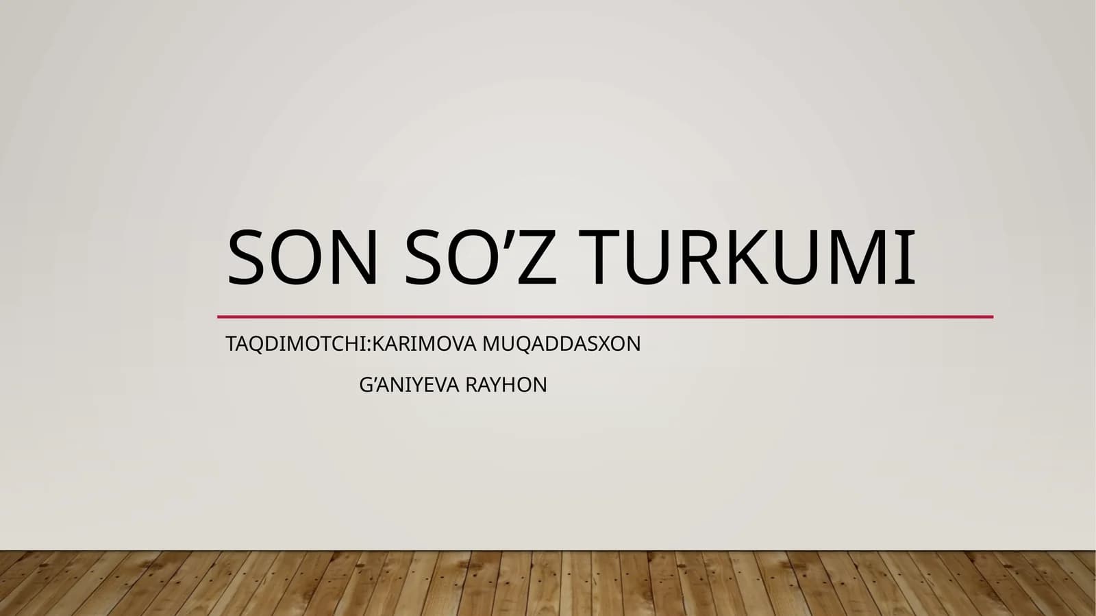 SON SO’Z TURKUMI
