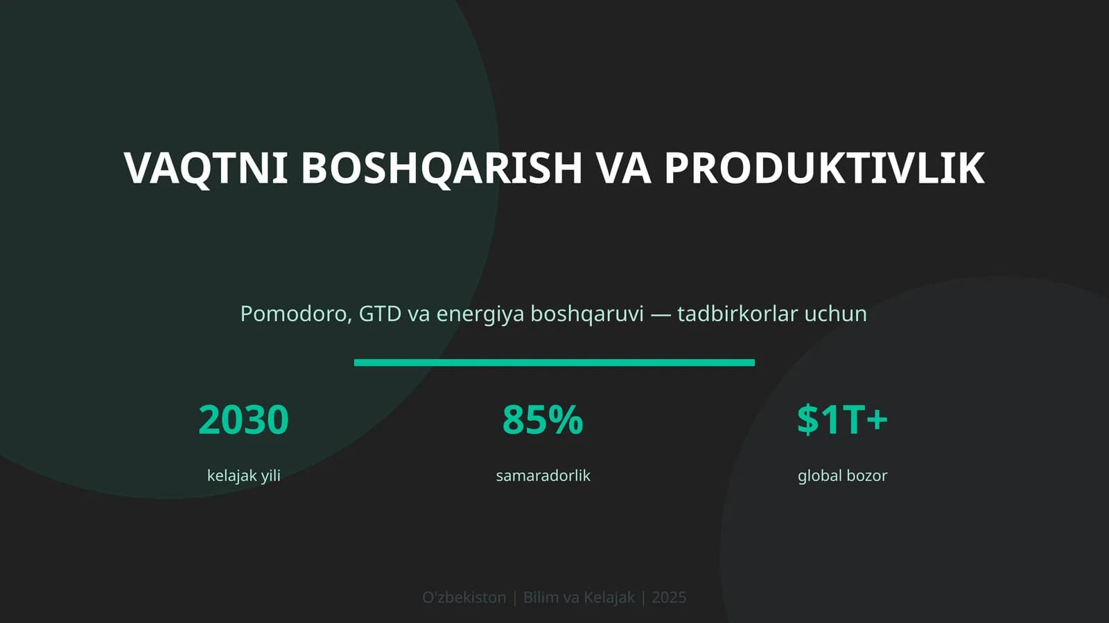 VAQTNI BOSHQARISH VA PRODUKTIVLIK