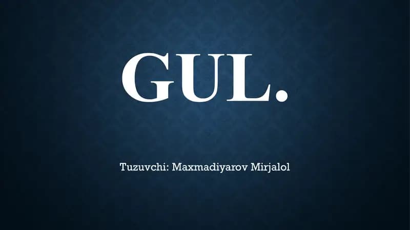 Gul-o’simliklarning generativ ko’payish organi