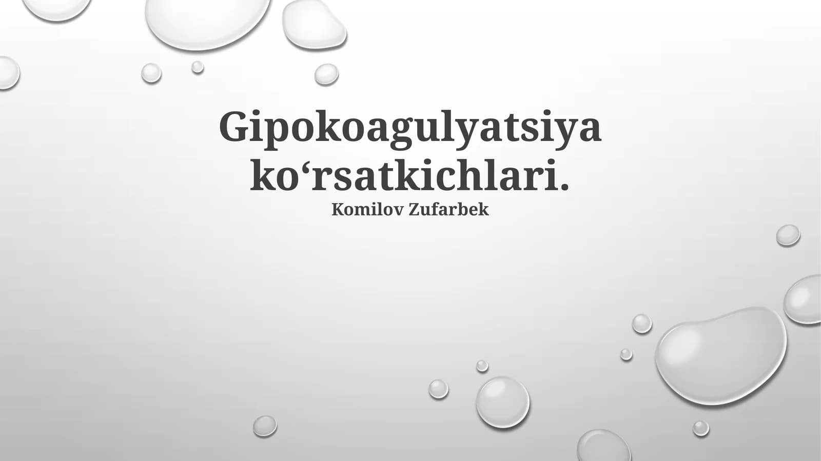 Gipokoagulyatsiya koʻrsatkichlari