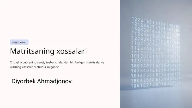 Matritsaning xossalari