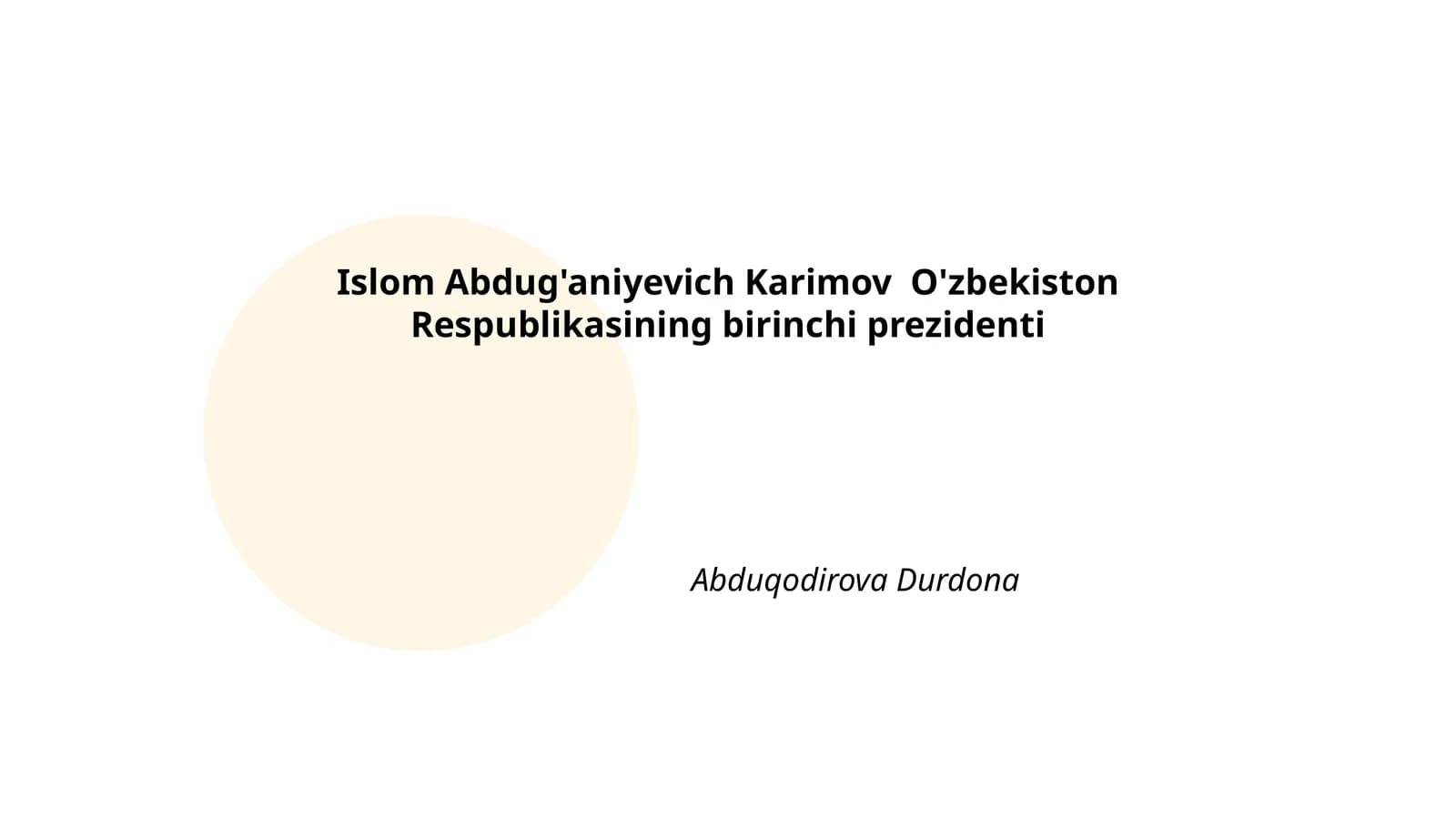 Islom Karimovning hayot yo'li