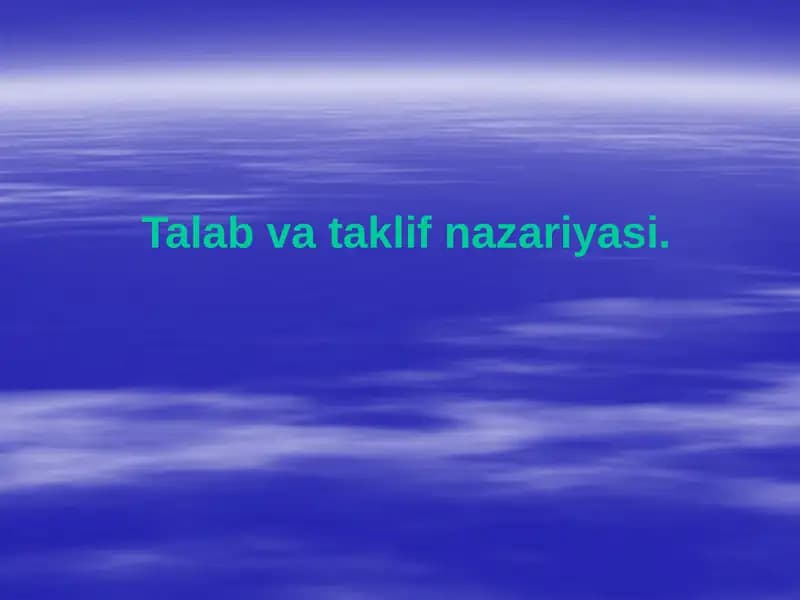 Talabvataklifnazariyasi