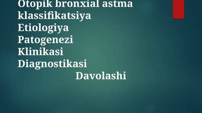 Atopik bronxial astma