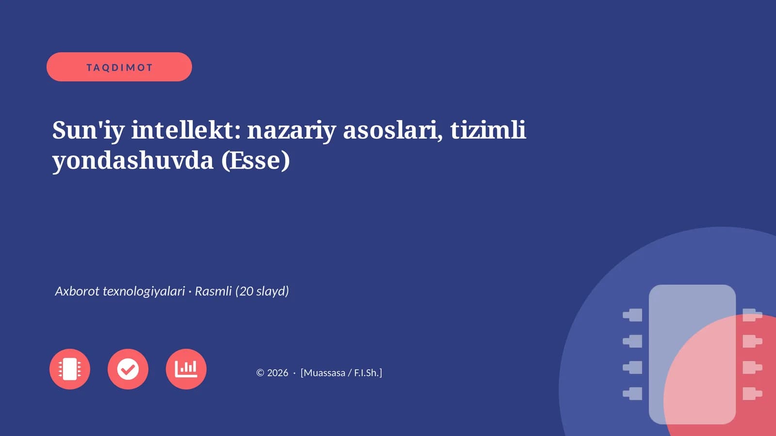 Sun'iy intellekt: nazariy asoslari, tizimli yondashuvda (Esse)