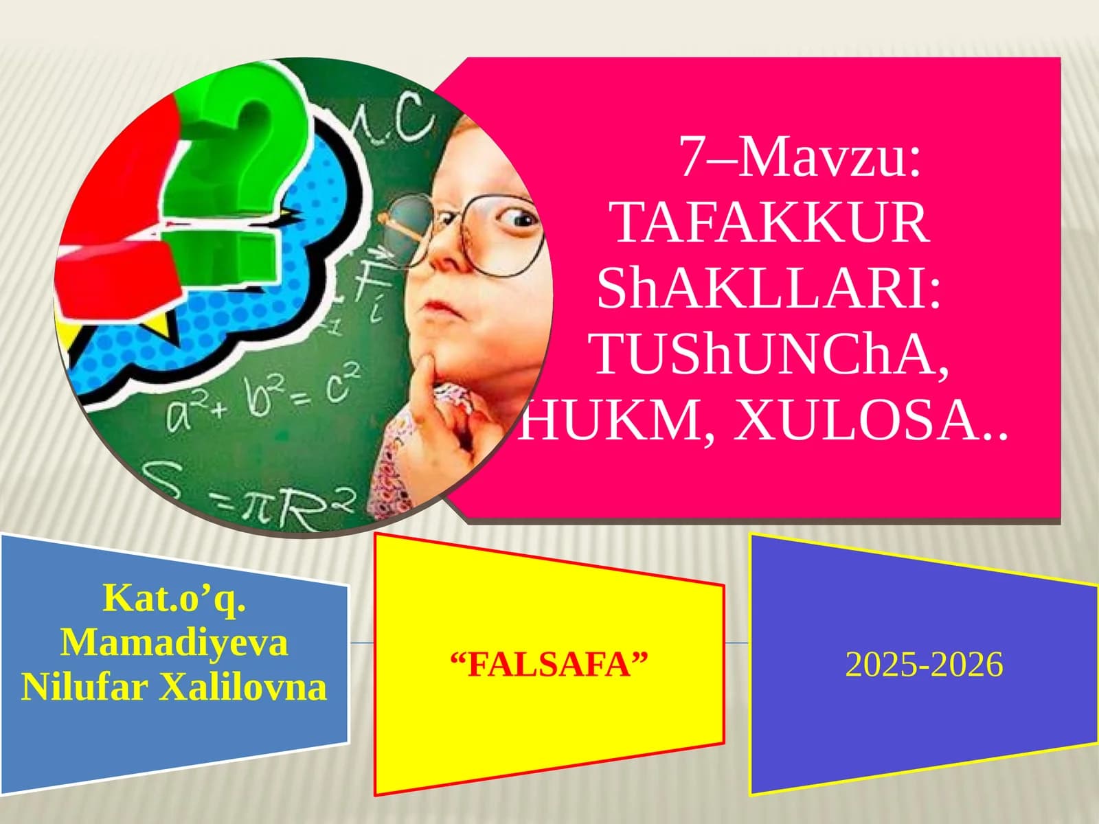 Tushuncha va uning turlari