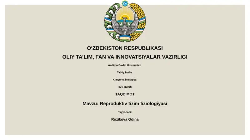 Reproduktiv tizim fiziologiyasi
