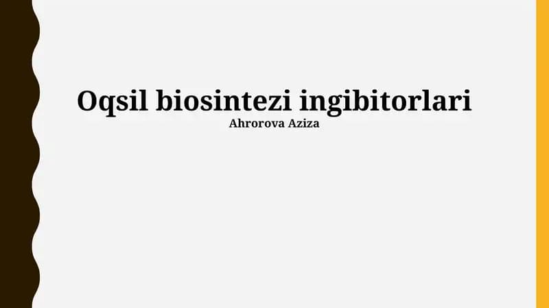 Oqsil biosintezi ingibitorlari