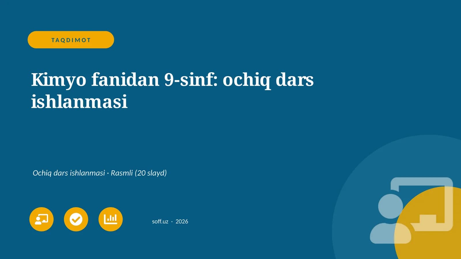 Kimyo fanidan 9-sinf: ochiq dars ishlanmasi