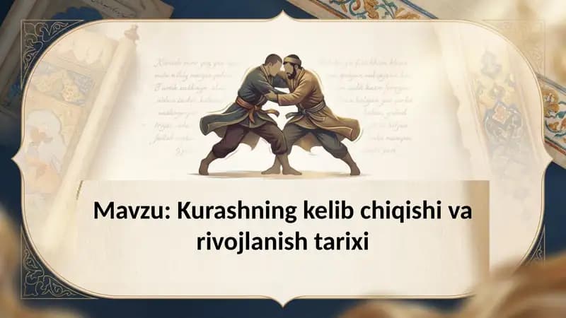 Kurashning kelib chiqishi va rivojlanish tarixi