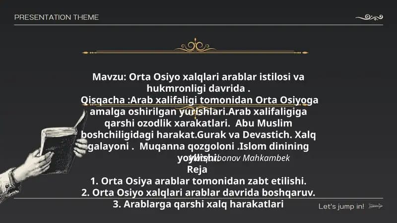 Orta Osiyo xalqlari arablar istilosi va hukmronligi davrida
