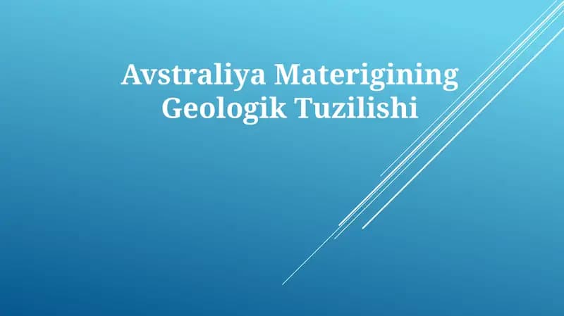 Avstraliya Materigining Geologik Tuzilishi