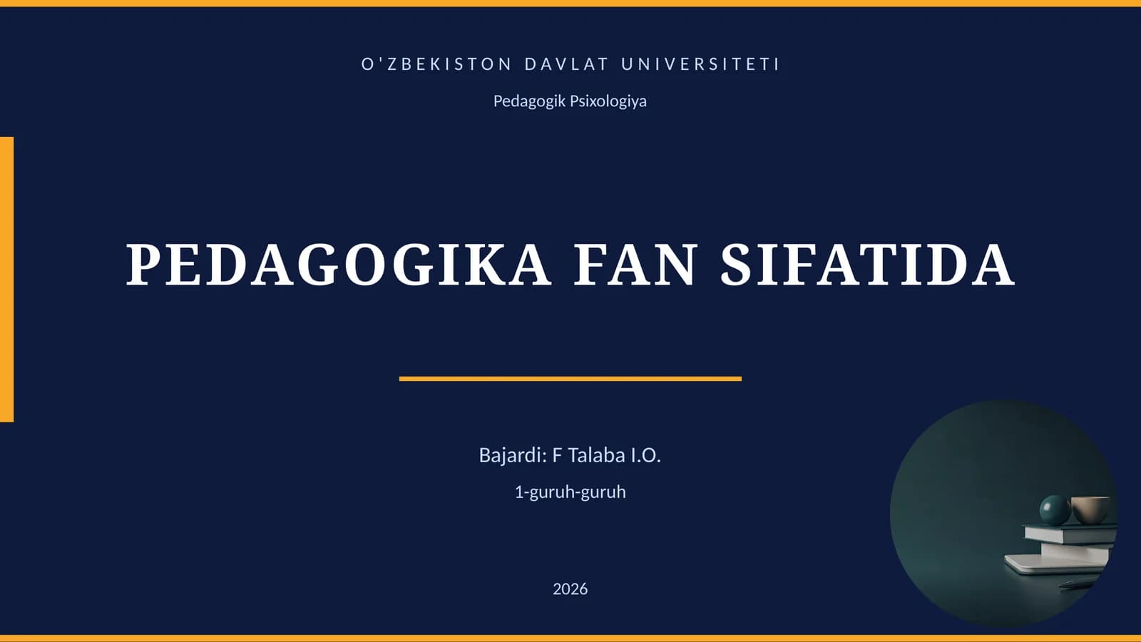 PEDAGOGIKA FAN SIFATIDA