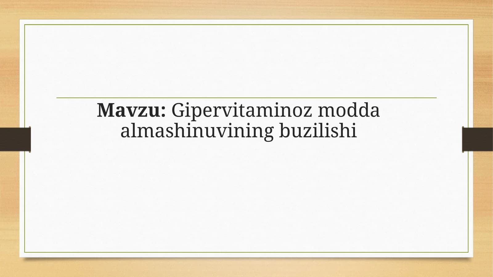 Gipervitaminoz modda almashinuvi