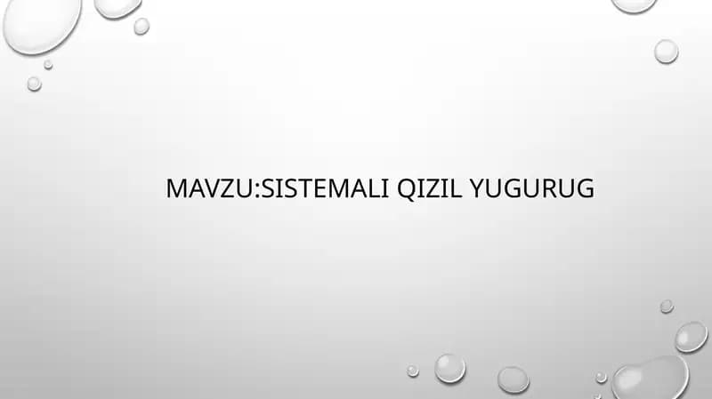 Sistemali qizil yugurik