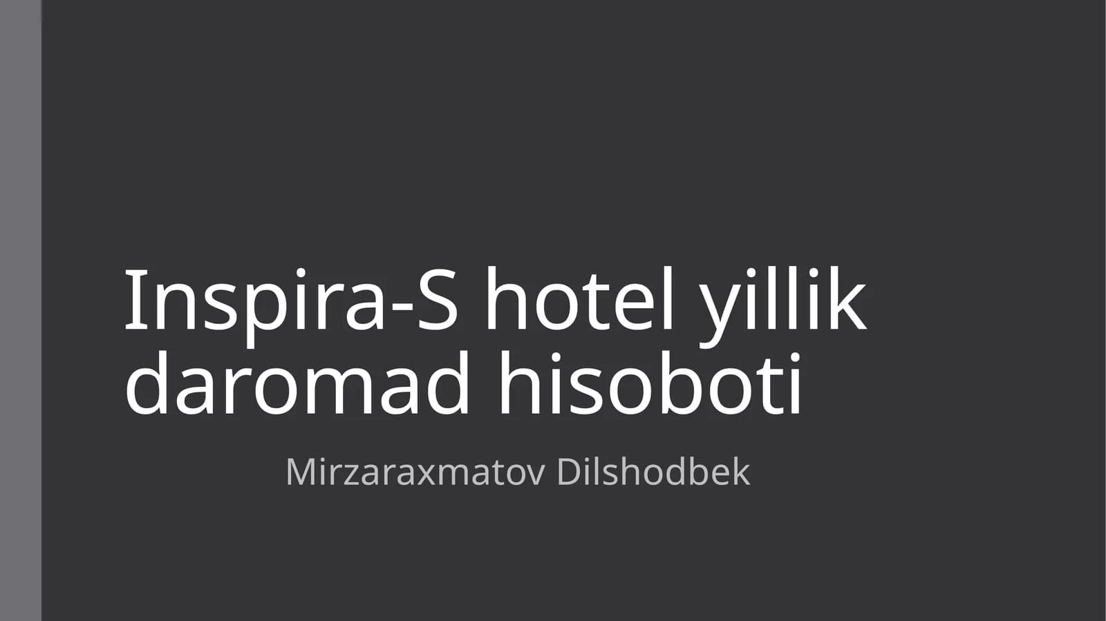 Inspra - S hotel yillik daromad hisoboti