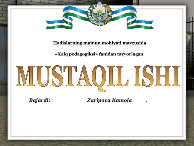 Hadislarning majnun mohiyati mavzusida