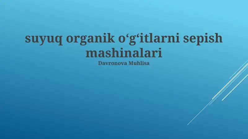suyuq organik oʻgʻitlarni sepish mashinalari
