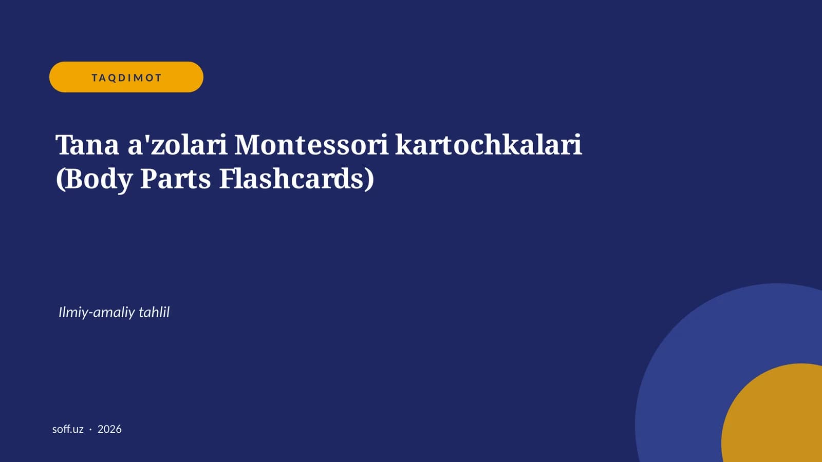 Montessori kartochkalari (Body Parts Flashcards)