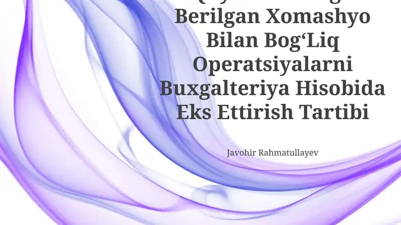Xom ashyolar boʻyicha operatsiyalar