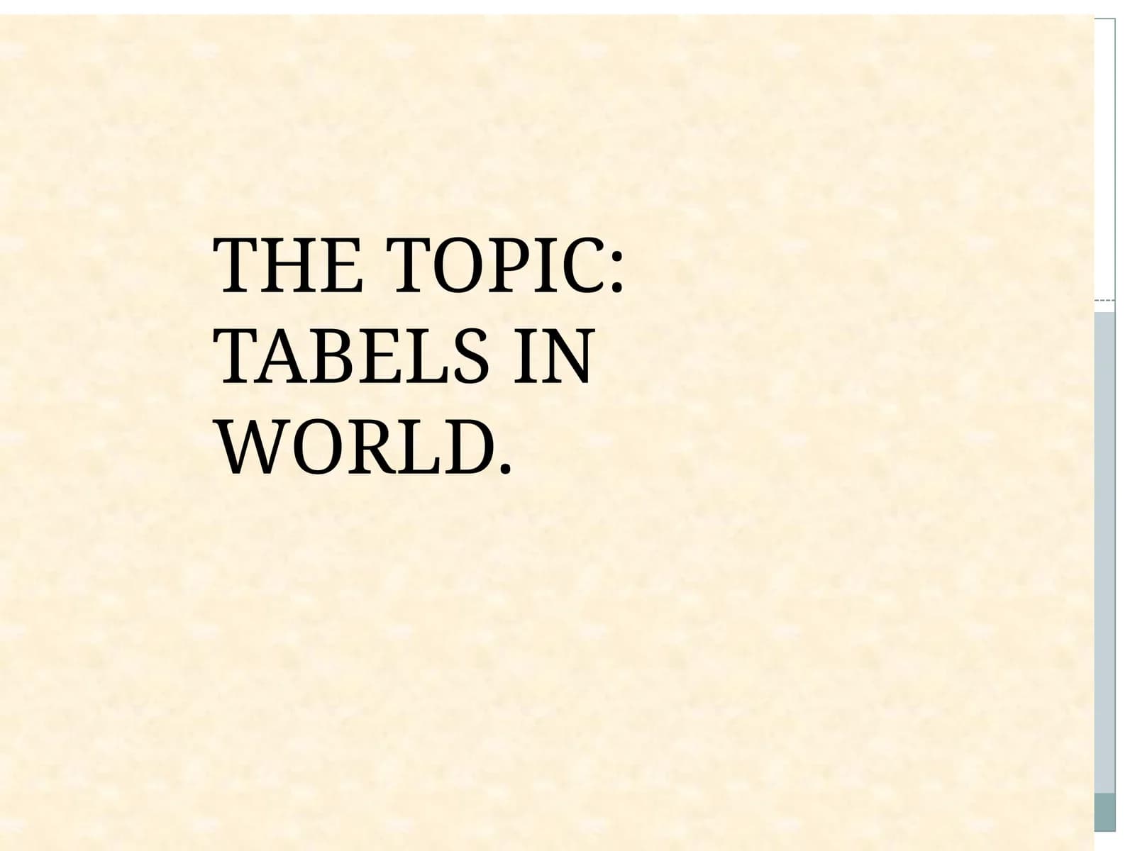 Tables