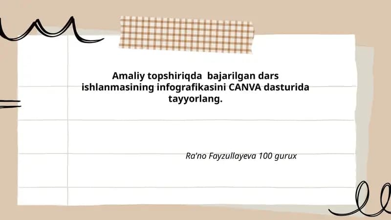 Infografika dars ishlanmasi tayyorlash