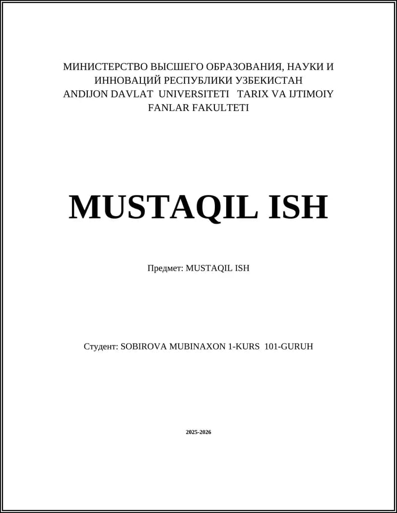 MUSTAQIL ISH