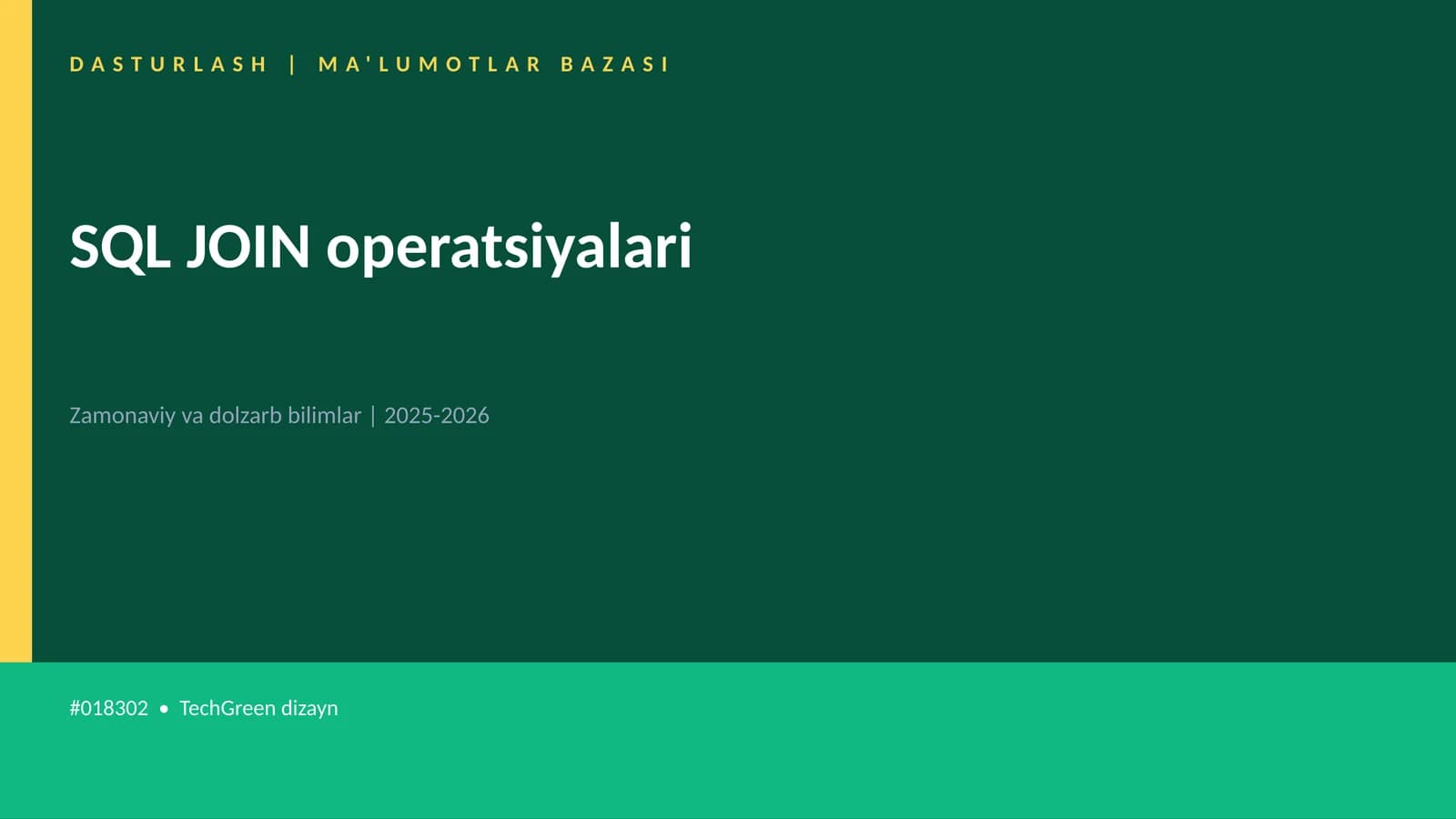 SQL JOIN operatsiyalari