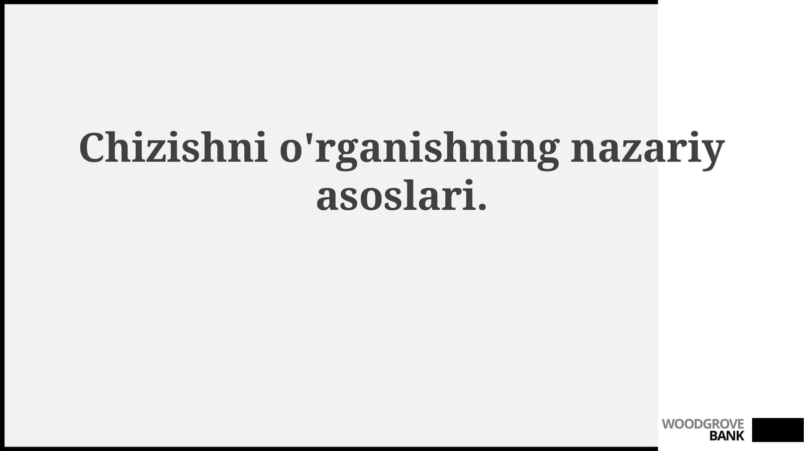 Chizishnio'rganishningnazariyasoslari