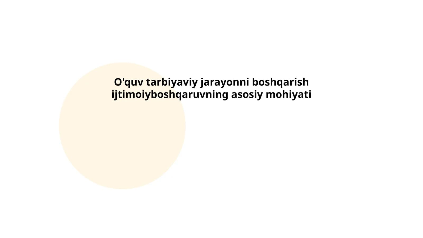 O'quv tarbiyaviy jarayonni boshqarish