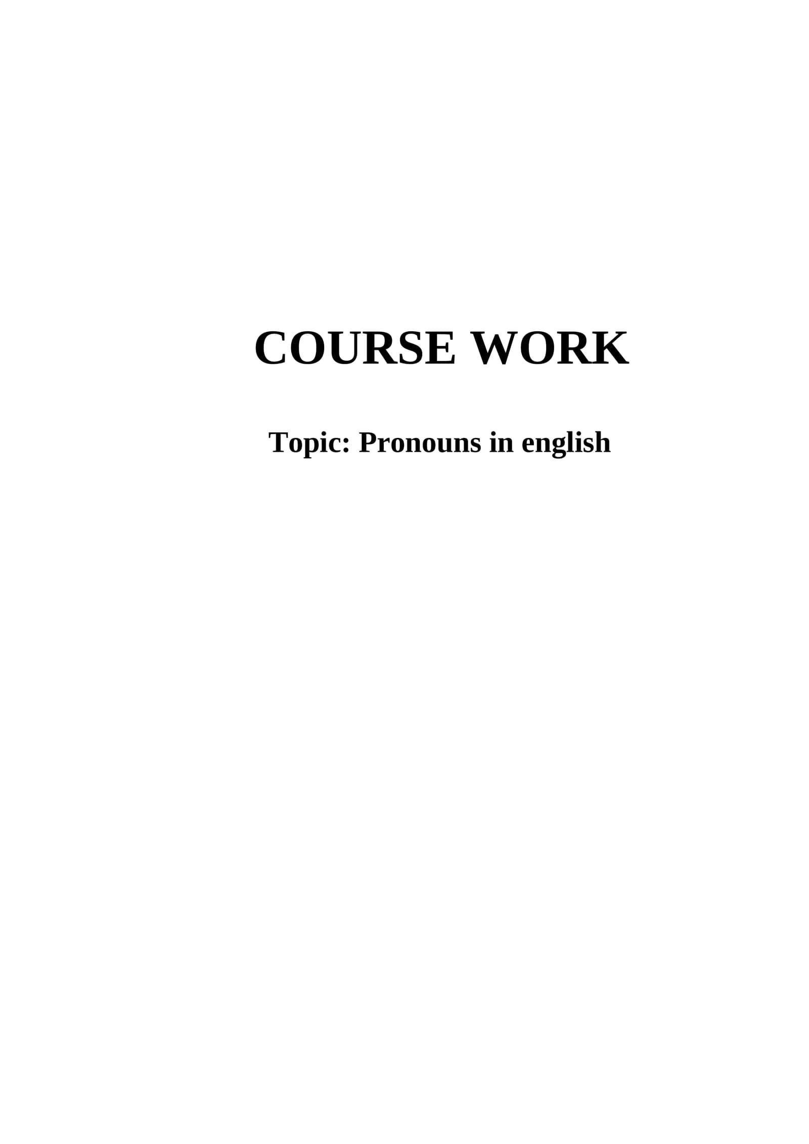 Pronouns in english