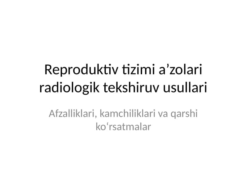 Radiologik tekshiruv usullari