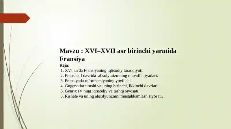 XVI–XVII asrda Fransiya