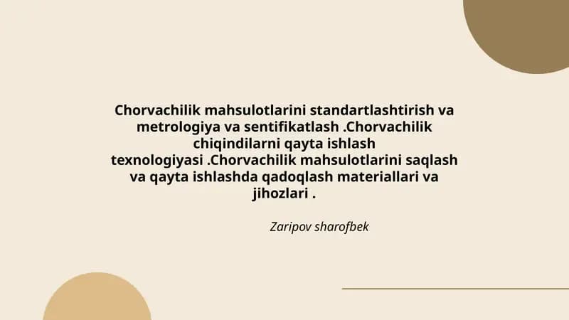 Chorvachilik mahsulotlari