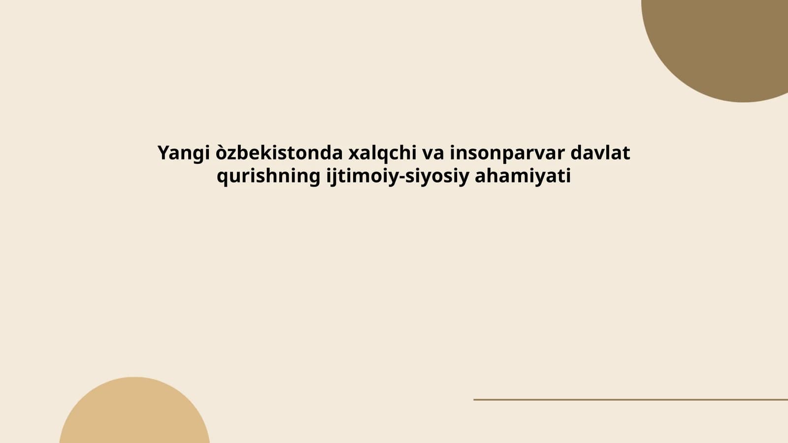 Yangi O'zbekiston tushunchasi