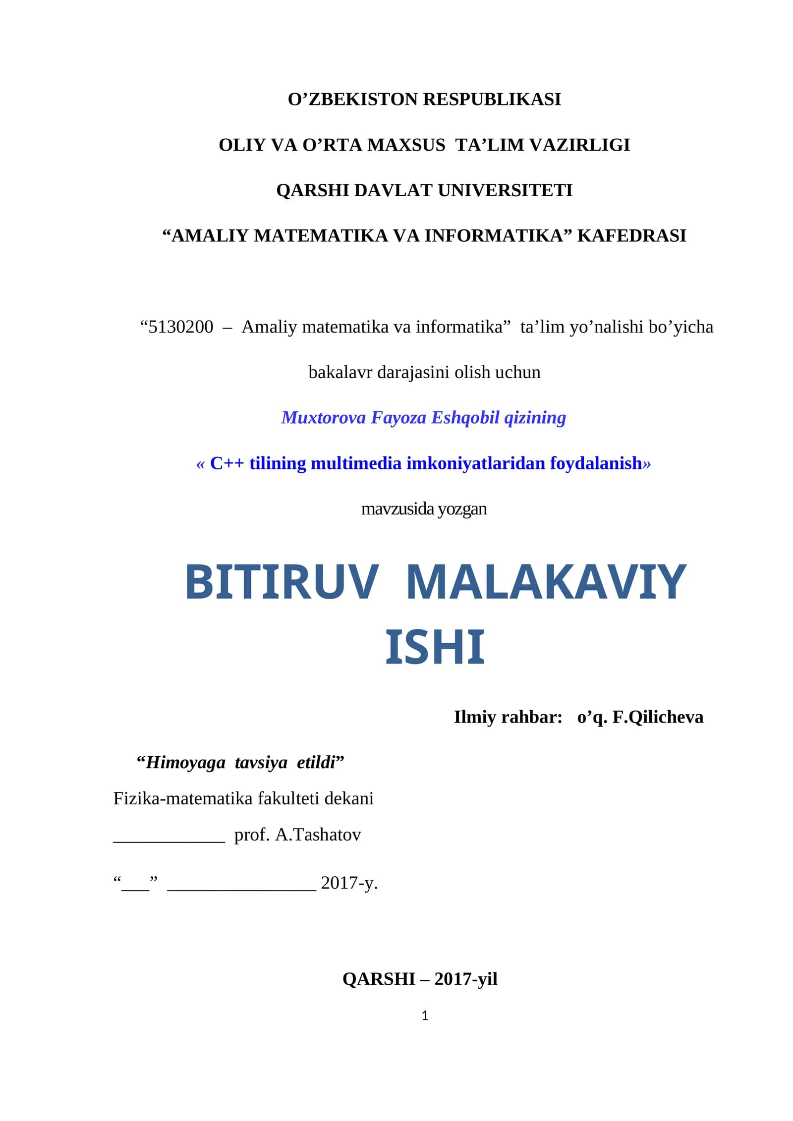 C++ tilining multimedia imkoniyatlaridan foydalanish