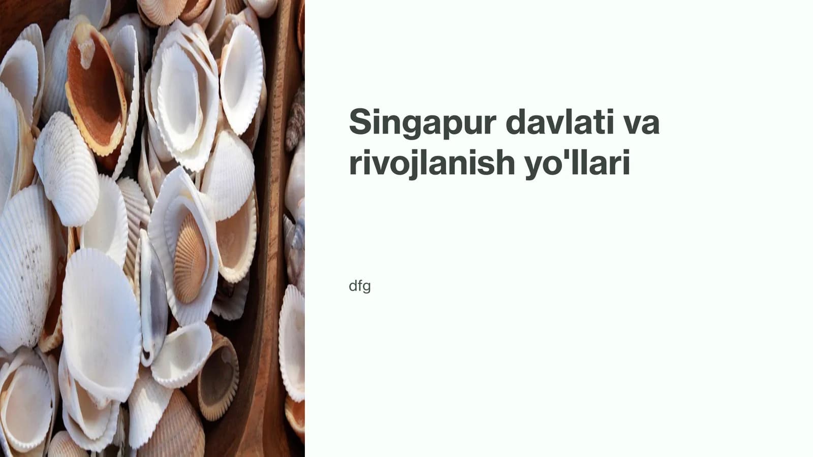 Singapur davlati va rivojlanish yo'llari
