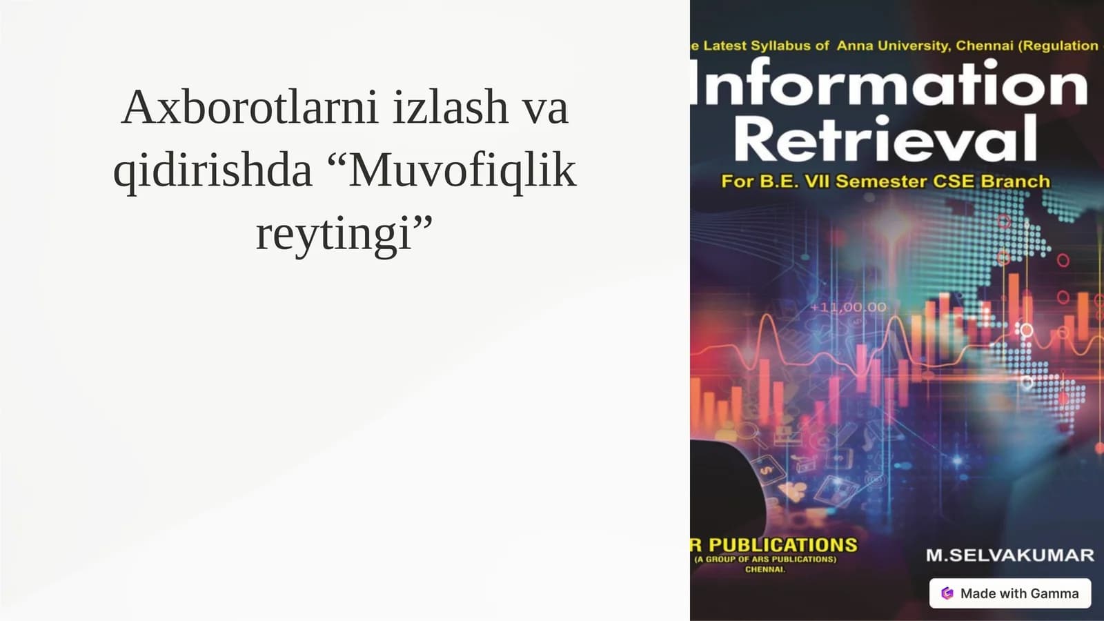 Axborotlarni izlash va qidirishda “Muvofiqlik reytingi”
