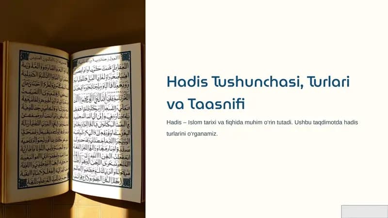 Hadis Tushunchasi, Turlari va Taasnifi
