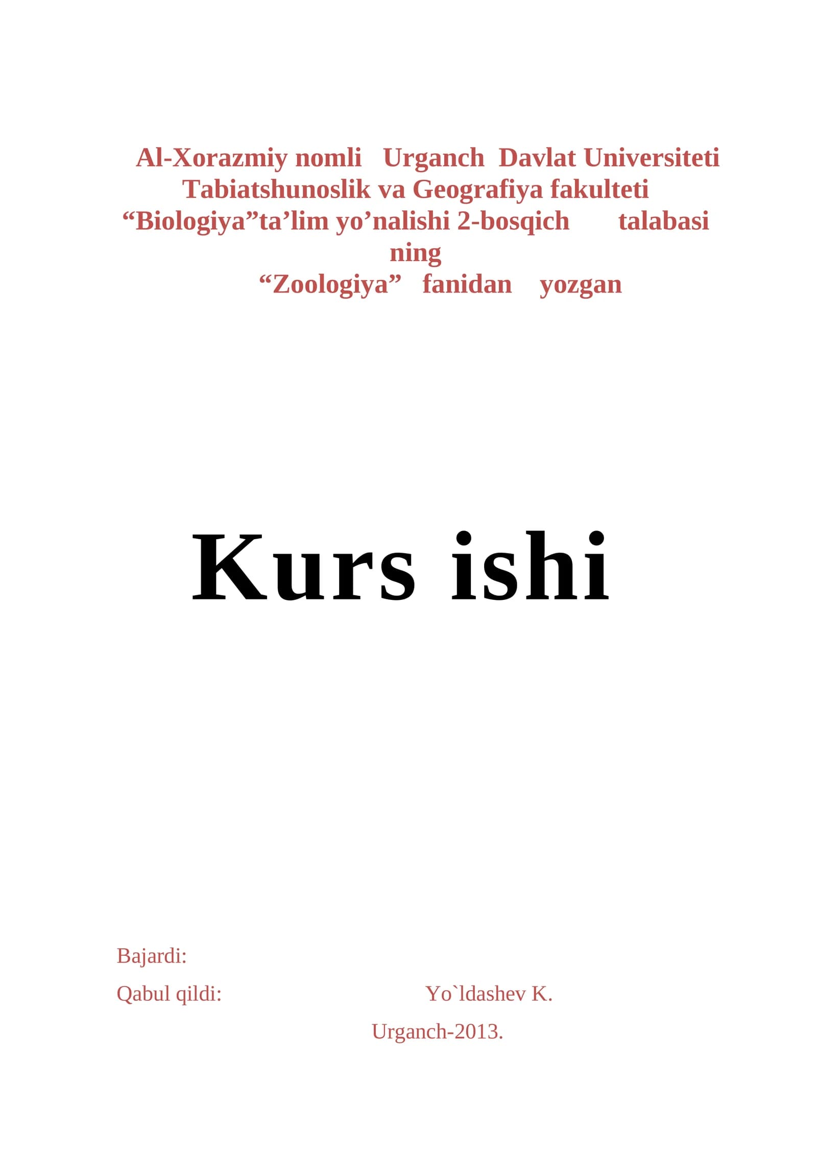 O’zbekiston qizil kitobiga kiritilgan hayvonlar va ularni asrash muommolari