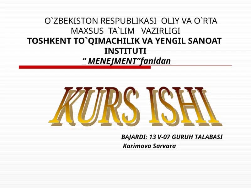 Korxona va tashkilotlarning mehnat resurslarini boshqarish