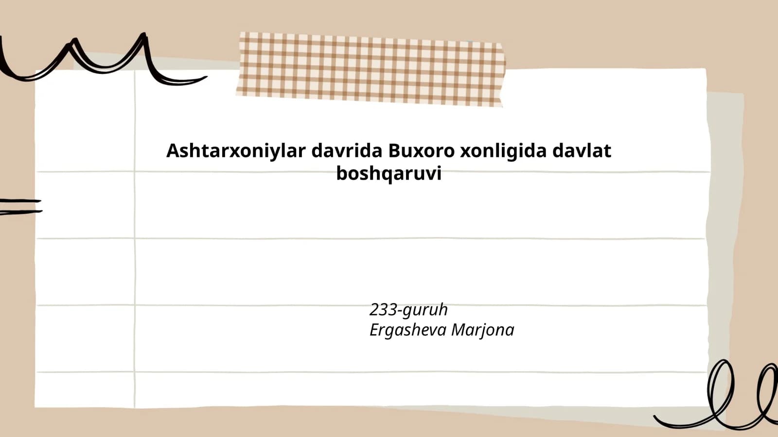 Ashtarxoniylar davrida Buxoro xonligida davlat boshqaruvi